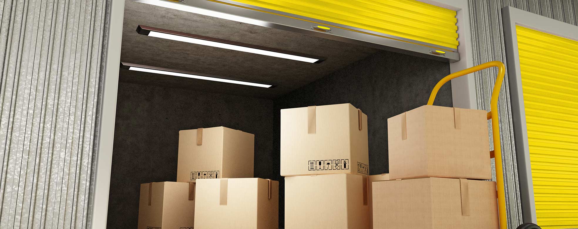 Kartons in Lagerbox
